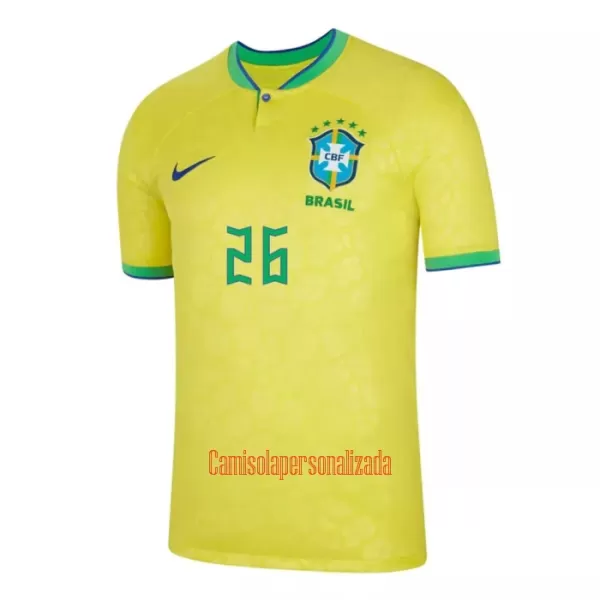 Camisolas Brasil Rodrygo Goes 26 Equipamento Principal Mundial 2022