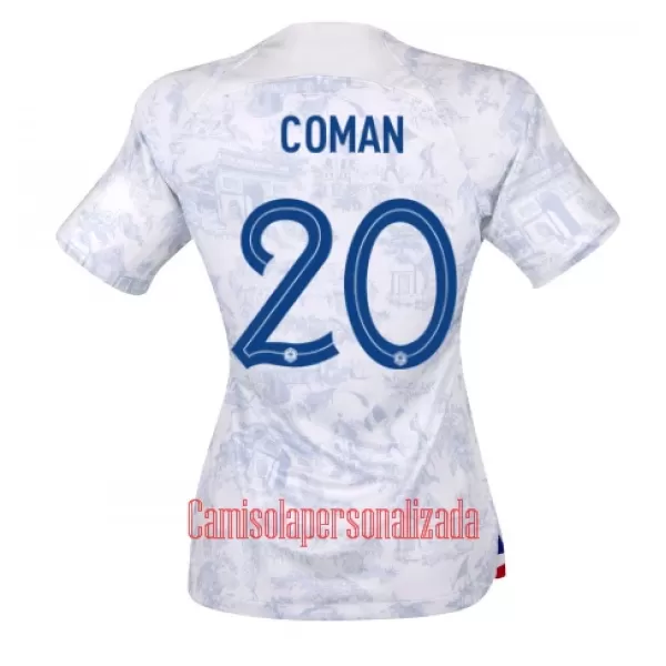 Camisolas França Kingsley Coman 20 Mulher Equipamento Alternativo Mundial 2022