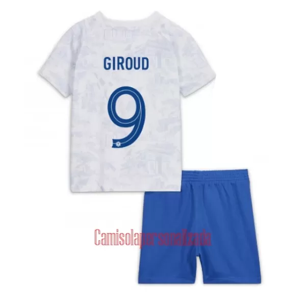 Camisolas França Olivier Giroud 9 Criança Equipamento Alternativo Mundial 2022