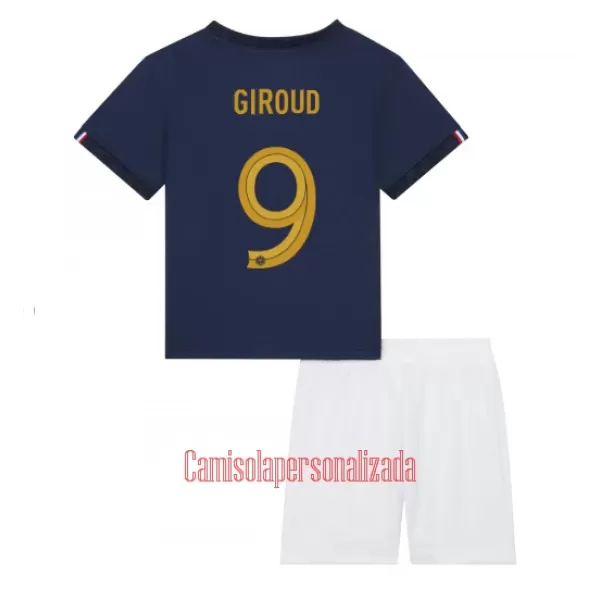 Camisolas França Olivier Giroud 9 Criança Equipamento Principal Mundial 2022