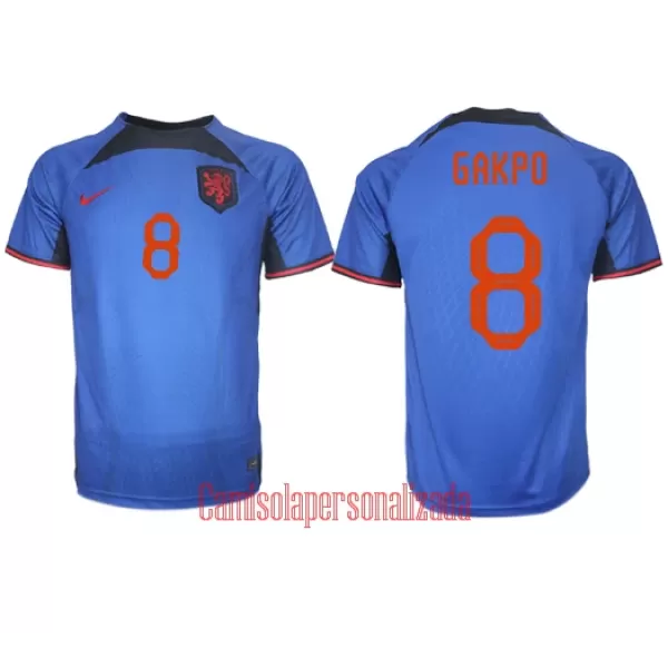 Camisolas Holanda Cody Gakpo 8 Equipamento Alternativo Mundial 2022