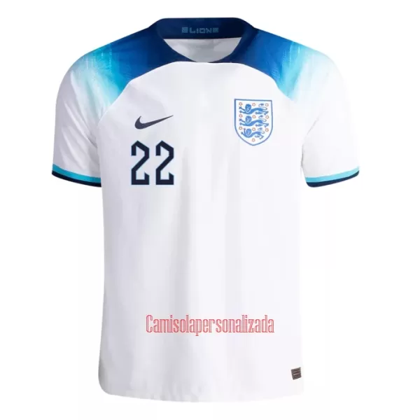 Camisolas Inglaterra Jude Bellingham 22 Equipamento Principal Mundial 2022