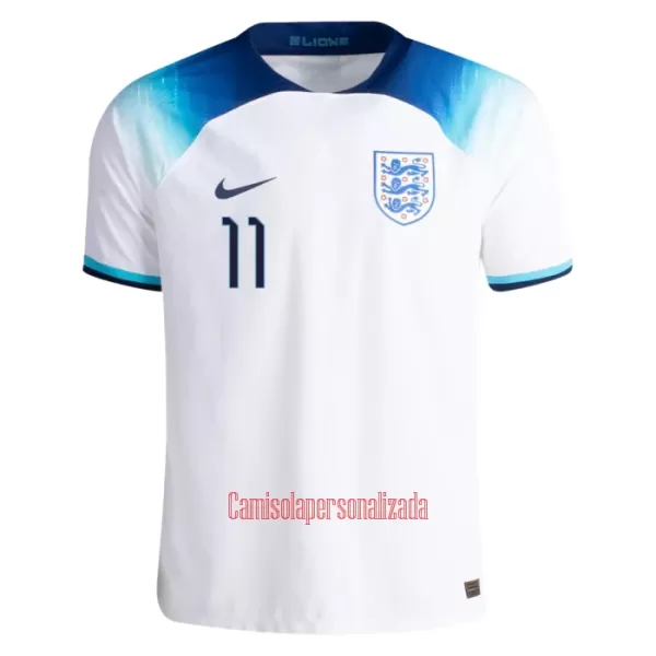 Camisolas Inglaterra Marcus Rashford 11 Equipamento Principal Mundial 2022