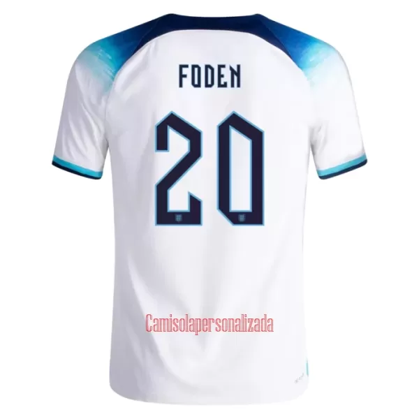 Camisolas Inglaterra Phil Foden 20 Equipamento Principal Mundial 2022