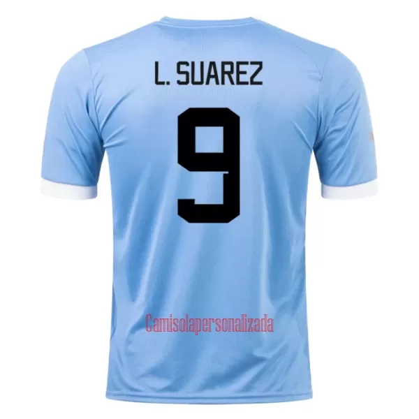 Camisolas Uruguai Luis Suárez 9 Equipamento Principal Mundial 2022