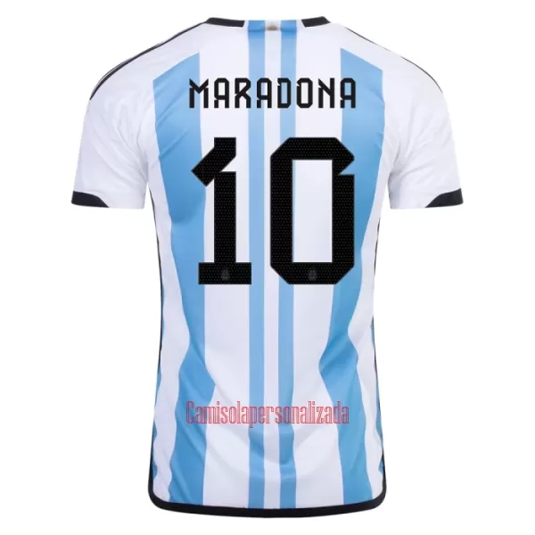 Camisolas Argentina 3 Star MARADONA 10 Equipamento Principal Mundial 2022