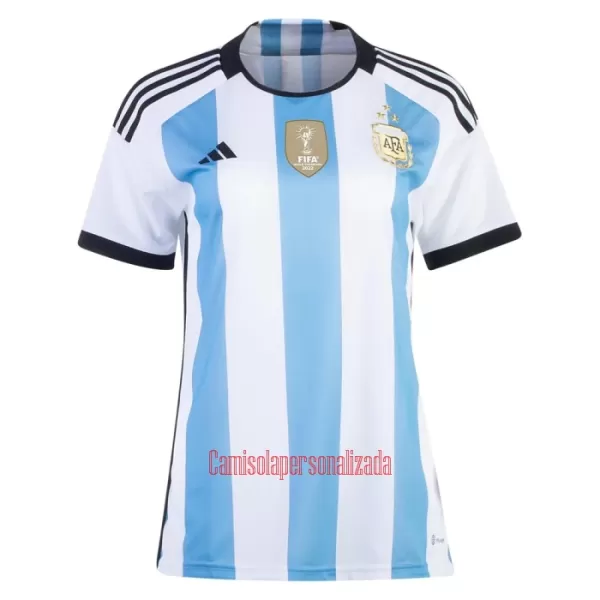 Camisolas Argentina 3 Star Mulher Equipamento Principal Mundial 2022