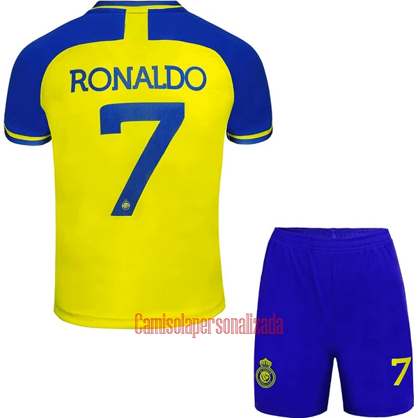 Camisolas Al-Nassr FC Cristiano Ronaldo 7 Criança Equipamento Principal 22/23