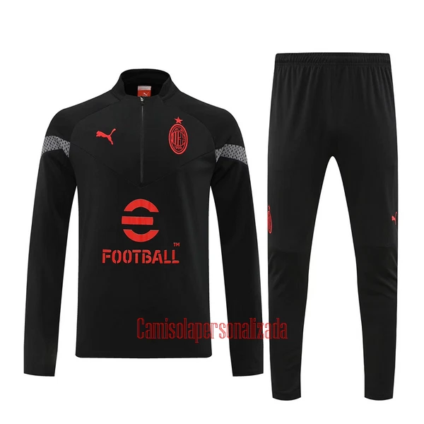 AC Milan Conjunto de Moletom de Treino 22/23 Preto