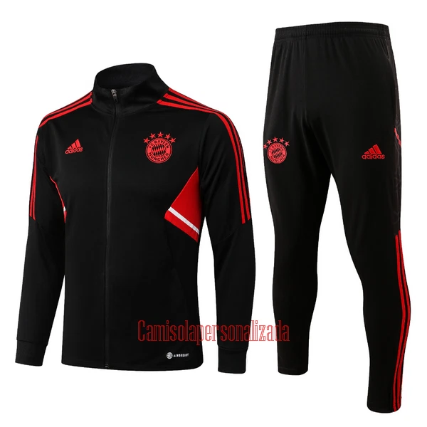 Bayern de Munique Casaco de Treino Conjunto 22/23 Preto-Vermelho