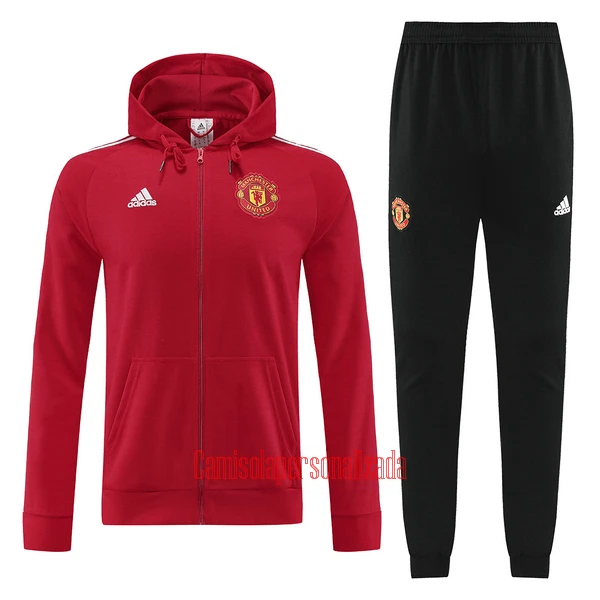 Manchester United Casaco Capuz Treino 22/23 Vermelho