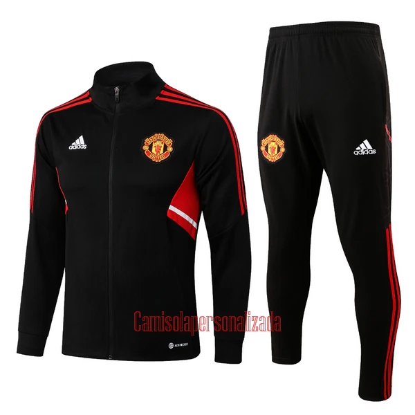 Manchester United Casaco de Treino Conjunto 22/23 Preto-Vermelho