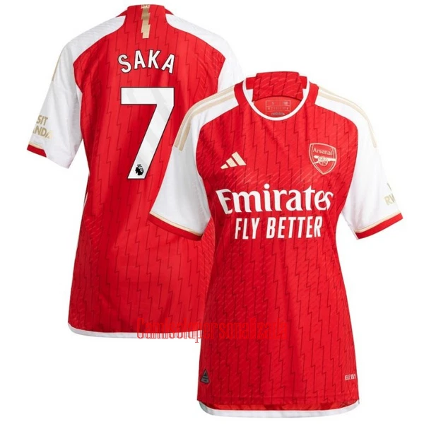 Camisolas Arsenal Bukayo Saka 7 Mulher Equipamento Principal 23/24