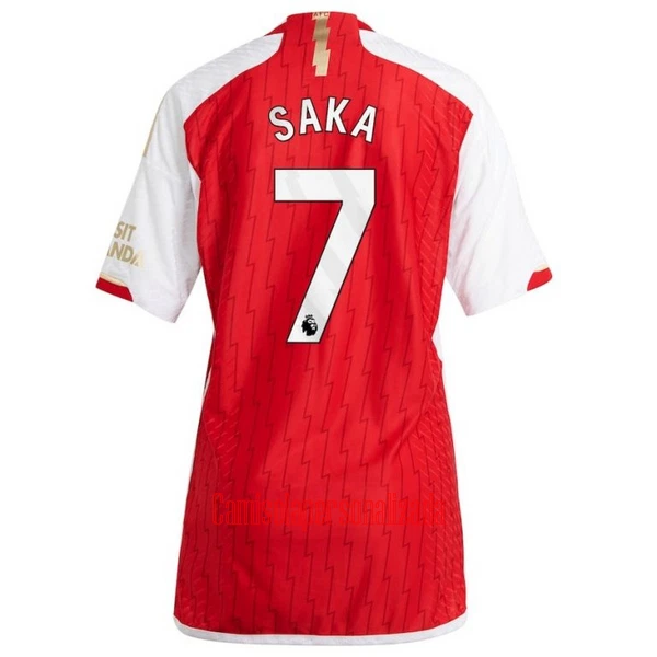 Camisolas Arsenal Bukayo Saka 7 Mulher Equipamento Principal 23/24