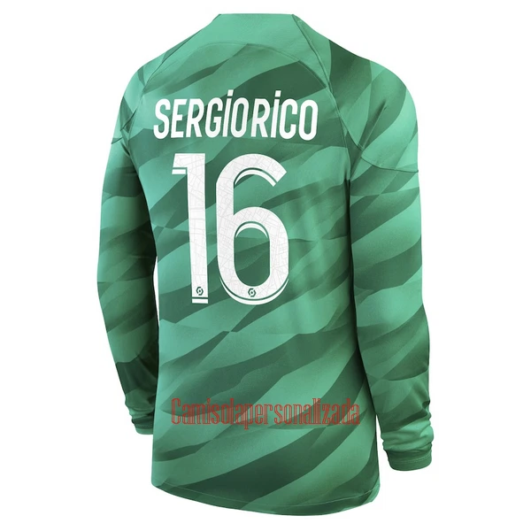 Camisolas Guarda Redes Paris Saint-Germain Sergio Rico 16 Equipamento Principal 23/24 Manga Comprida