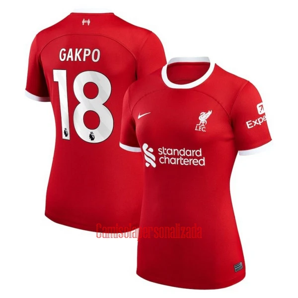 Camisolas Liverpool Cody Gakpo 18 Mulher Equipamento Principal 23/24