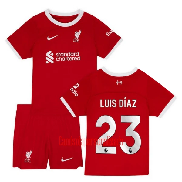 Camisolas Liverpool Luis Díaz 23 Criança Equipamento Principal 23/24