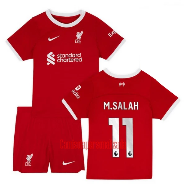 Camisolas Liverpool Mohamed Salah 11 Criança Equipamento Principal 23/24