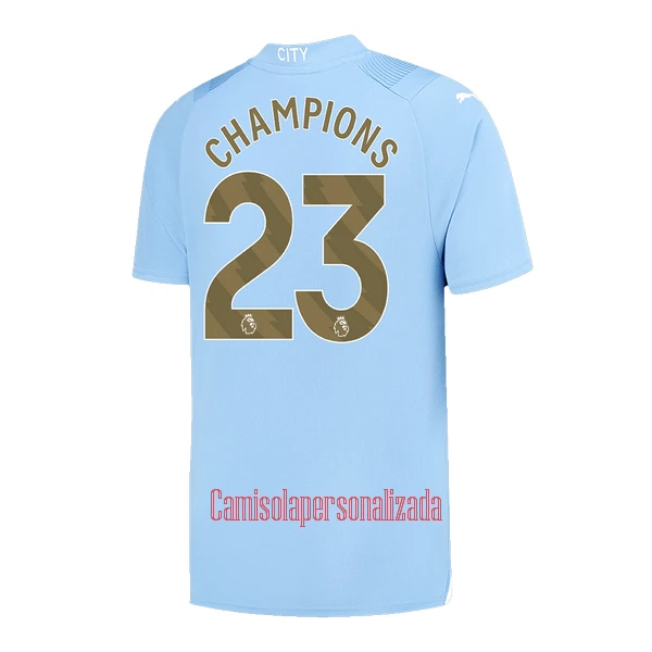 Camisolas Manchester City Champions 23 Equipamento Principal 23/24