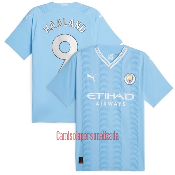 Camisolas Manchester City Erling Haaland 9 Equipamento Principal 23/24