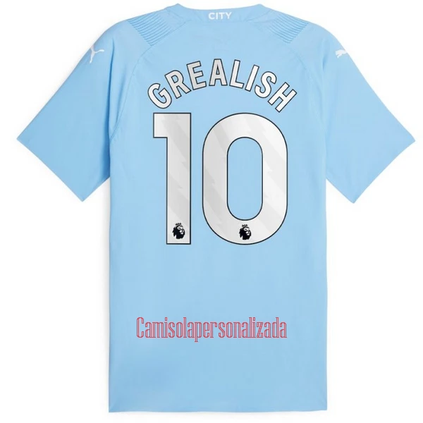 Camisolas Manchester City Jack Grealish 10 Criança Equipamento Principal 23/24