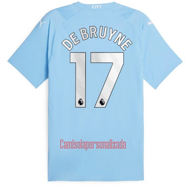 Camisolas Manchester City Kevin De Bruyne 17 Criança Equipamento Principal 23/24