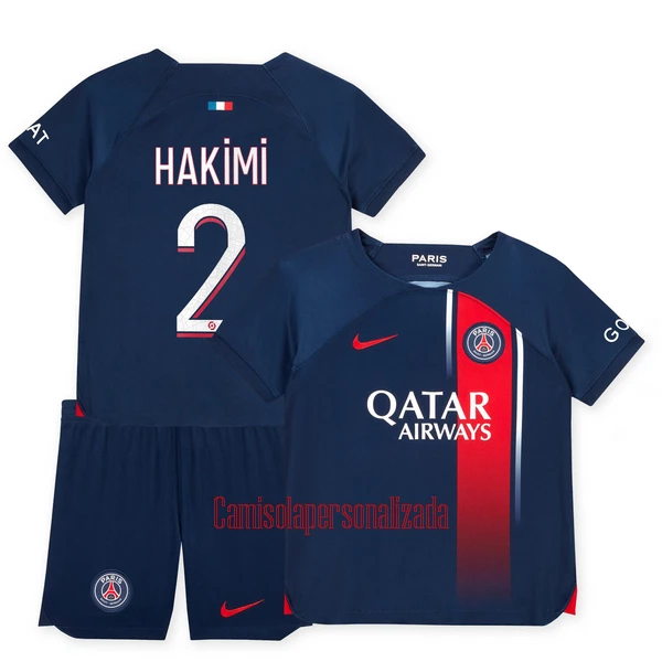 Camisolas Paris Saint-Germain Achraf Hakimi 2 Criança Equipamento Principal 23/24