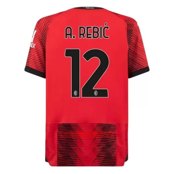 Camisolas AC Milan A. Rebic 12 Equipamento Principal 23/24