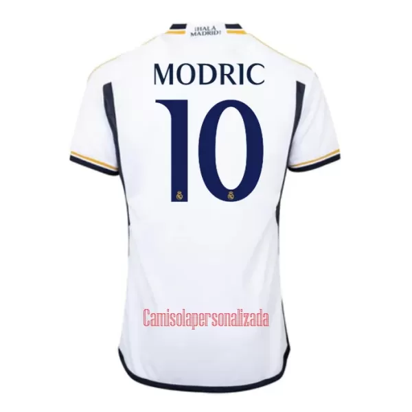 Camisolas Real Madrid Luka Modric 10 Criança Equipamento Principal 23/24