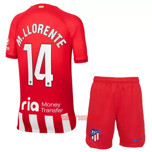 Camisolas Atlético Madrid M. Llorente 14 Criança Equipamento Principal 23/24