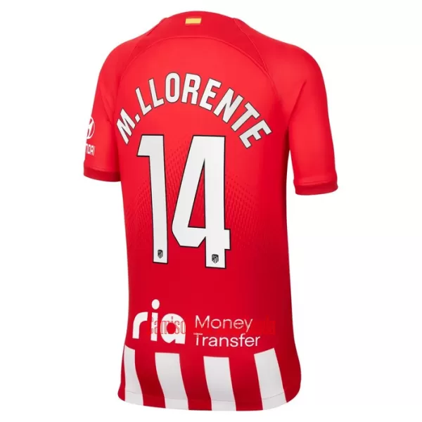 Camisolas Atlético Madrid M. Llorente 14 Criança Equipamento Principal 23/24