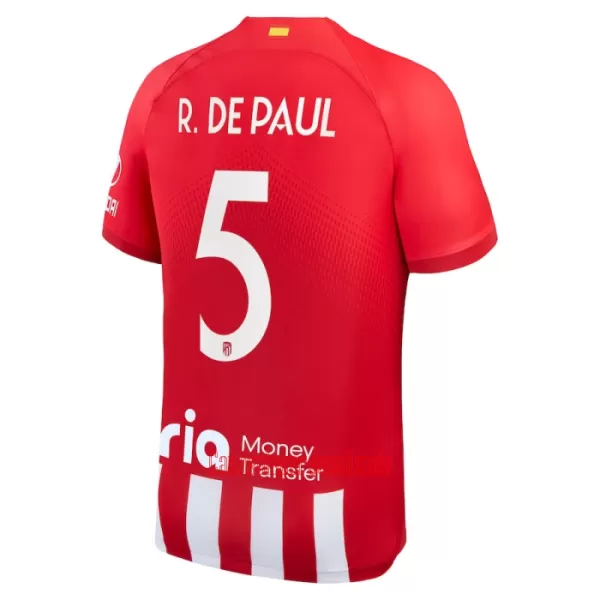 Camisolas Atlético Madrid Rodrigo de Paul 5 Equipamento Principal 23/24