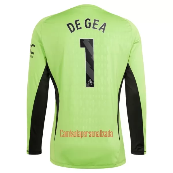 Camisolas Guarda Redes Manchester United De Gea 1 Criança Equipamento Principal 23/24 Manga Comprida