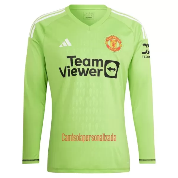 Camisolas Guarda Redes Manchester United De Gea 1 Criança Equipamento Principal 23/24 Manga Comprida