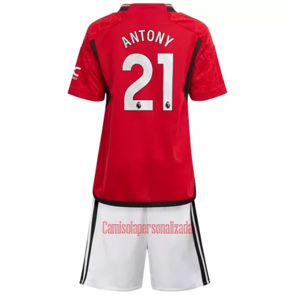 Camisolas Manchester United Antony Santos 21 Criança Equipamento Principal 23/24