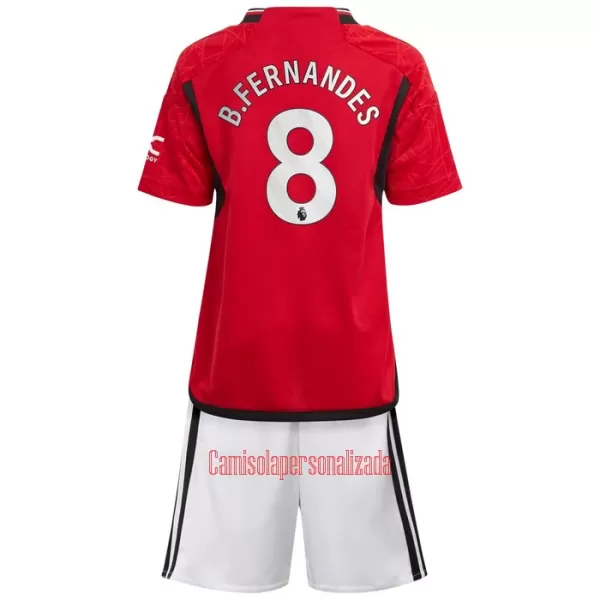 Camisolas Manchester United Bruno Fernandes 8 Criança Equipamento Principal 23/24