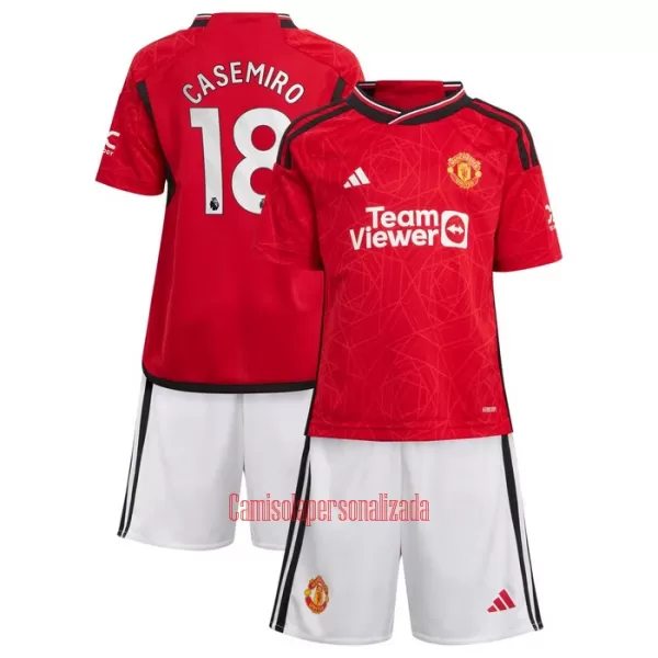 Camisolas Manchester United Casemiro 18 Criança Equipamento Principal 23/24