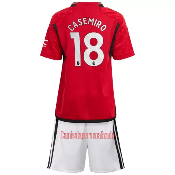 Camisolas Manchester United Casemiro 18 Criança Equipamento Principal 23/24