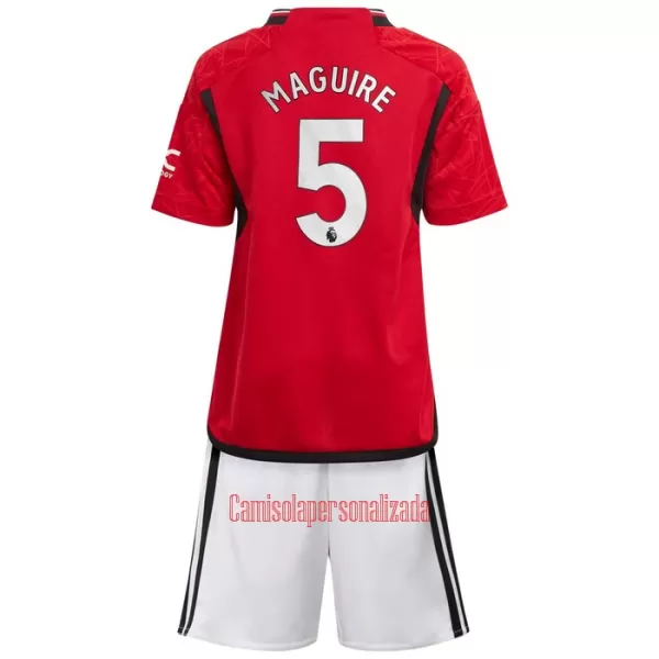 Camisolas Manchester United Maguire 5 Criança Equipamento Principal 23/24