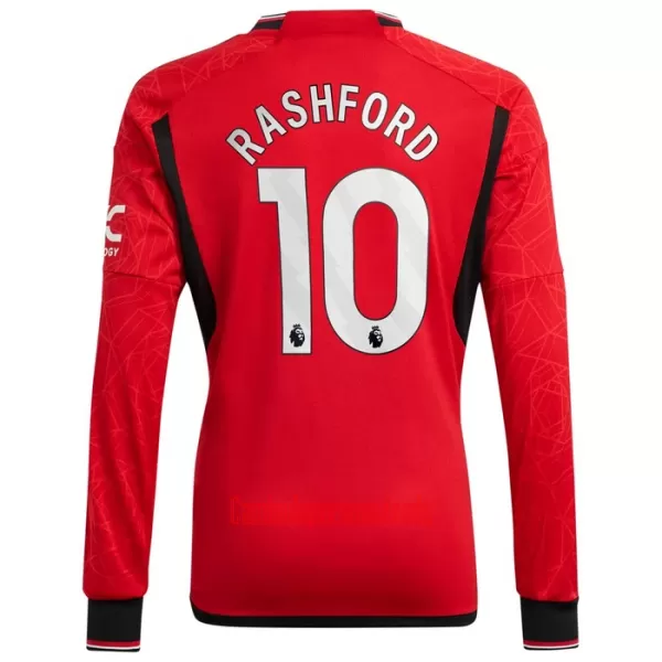 Camisolas Manchester United Marcus Rashford 10 Equipamento Principal 23/24 Manga Comprida