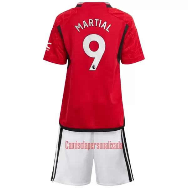 Camisolas Manchester United Martial 9 Criança Equipamento Principal 23/24