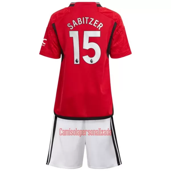 Camisolas Manchester United Sabitzer 15 Criança Equipamento Principal 23/24