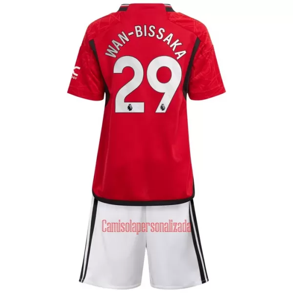 Camisolas Manchester United Wan-Bissaka 29 Criança Equipamento Principal 23/24