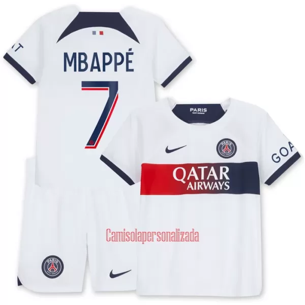 Camisolas Paris Saint-Germain Kylian Mbappé 7 Criança Equipamento Alternativo 23/24