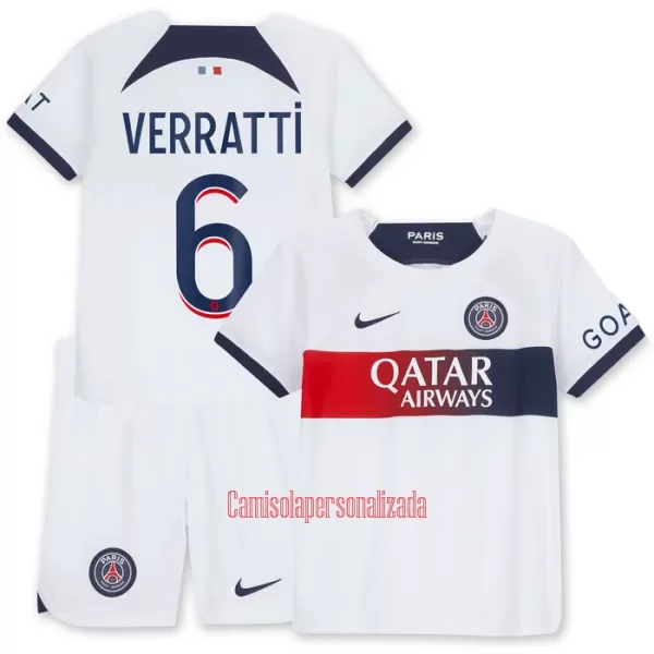 Camisolas Paris Saint-Germain Verratti 6 Criança Equipamento Alternativo 23/24