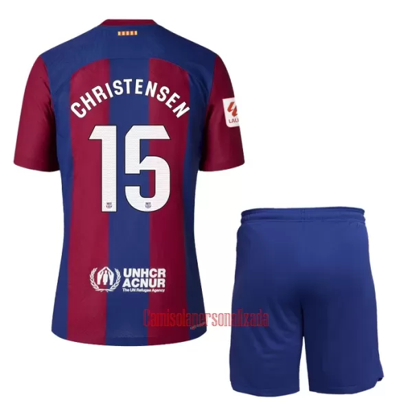 Camisolas FC Barcelona Christensen 15 Criança Equipamento Principal 23/24