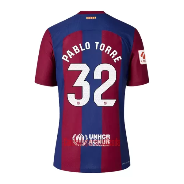 Camisolas FC Barcelona Pablo Torre 32 Criança Equipamento Principal 23/24