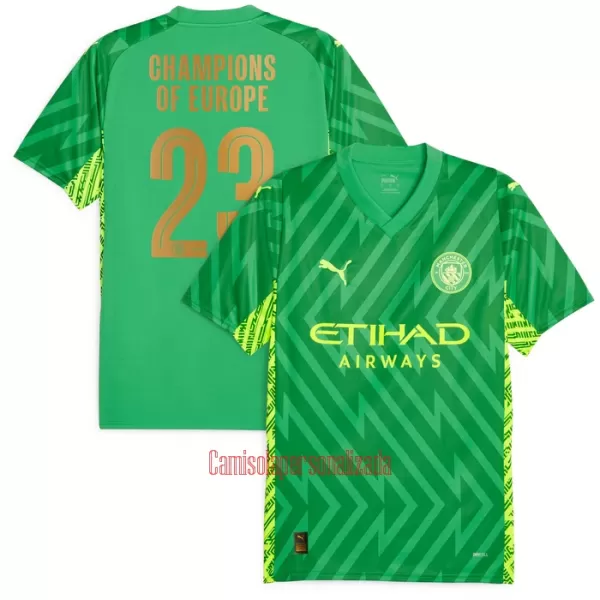 Camisolas Guarda Redes Manchester City Champions of Europe Equipamento Principal 23/24