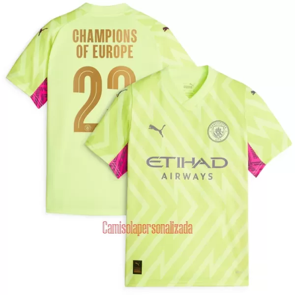 Camisolas Guarda Redes Manchester City Champions of Europe Equipamento Terceiro 23/24