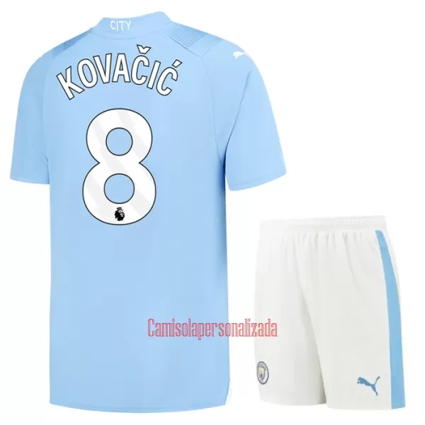 Camisolas Manchester City Mateo Kovacic 8 Criança Equipamento Principal 23/24